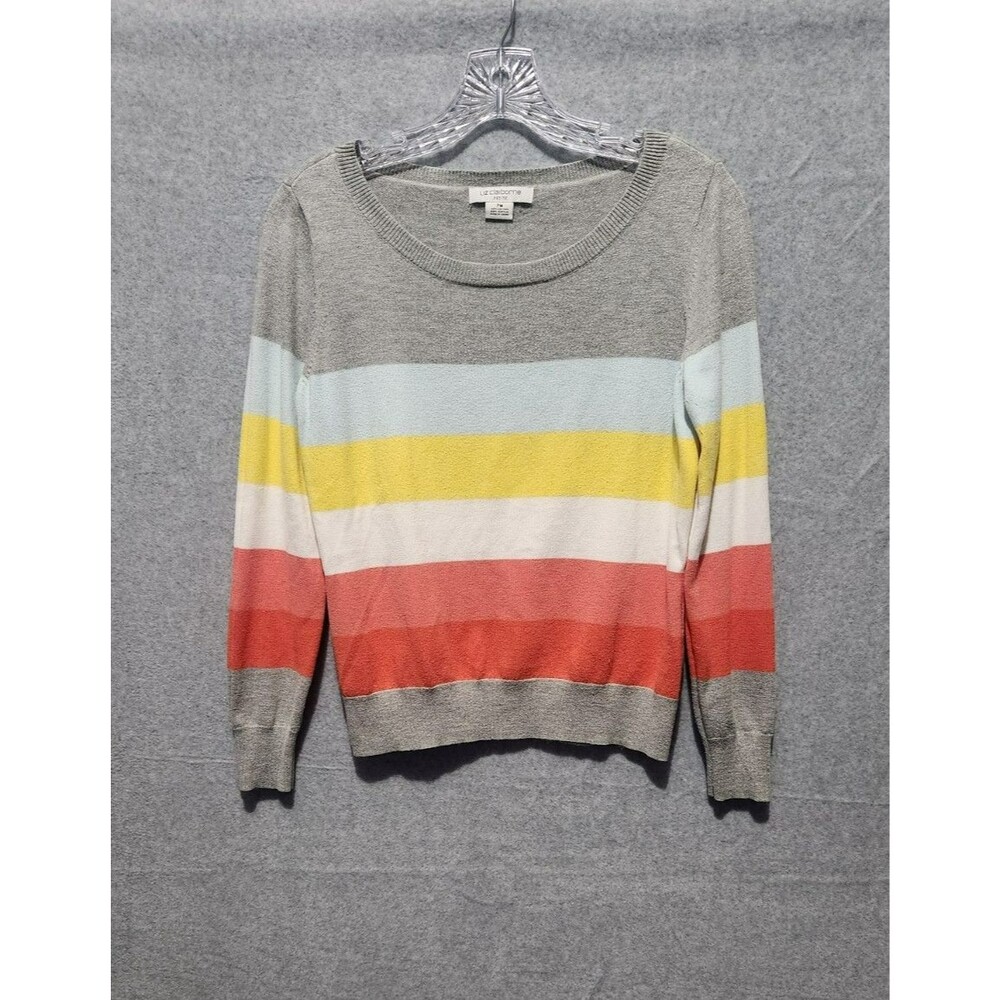 Vintage Liz Claiborne  Sweater Women's p Medium  Striped multiply colors